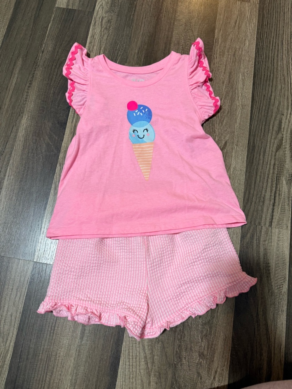 Girls' Pink Ice Cream Short Set